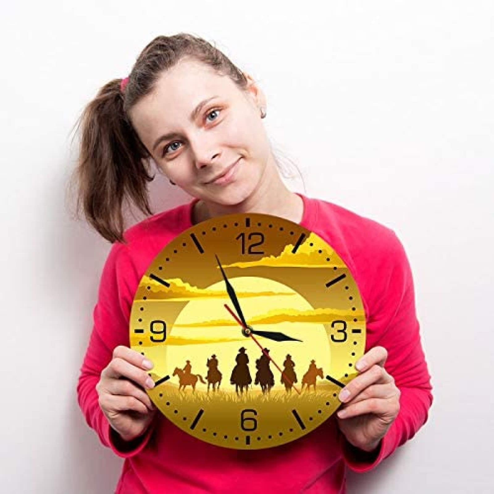 乗馬の掛け時計 Amazon.co.jp: サラブレッドコレクション かけっこ時計 イク